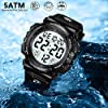 Mens Digital Sports Watches Military Big Numbers 50M Waterproof Large Face Army Wrist Watch LED Back Light Casual Watch for Men Rubber Black #4
