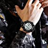 Mens Digital Sports Watches Military Big Numbers 50M Waterproof Large Face Army Wrist Watch LED Back Light Casual Watch for Men Rubber Black #2