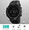 RSVOM Mens Digital Watch - 50M Waterproof Men Sports Watches, Black Big Face LED Military Wrist Watch with Alarm/Countdown Timer/Dual Time/Stopwatch/12/24H Format for Man #2